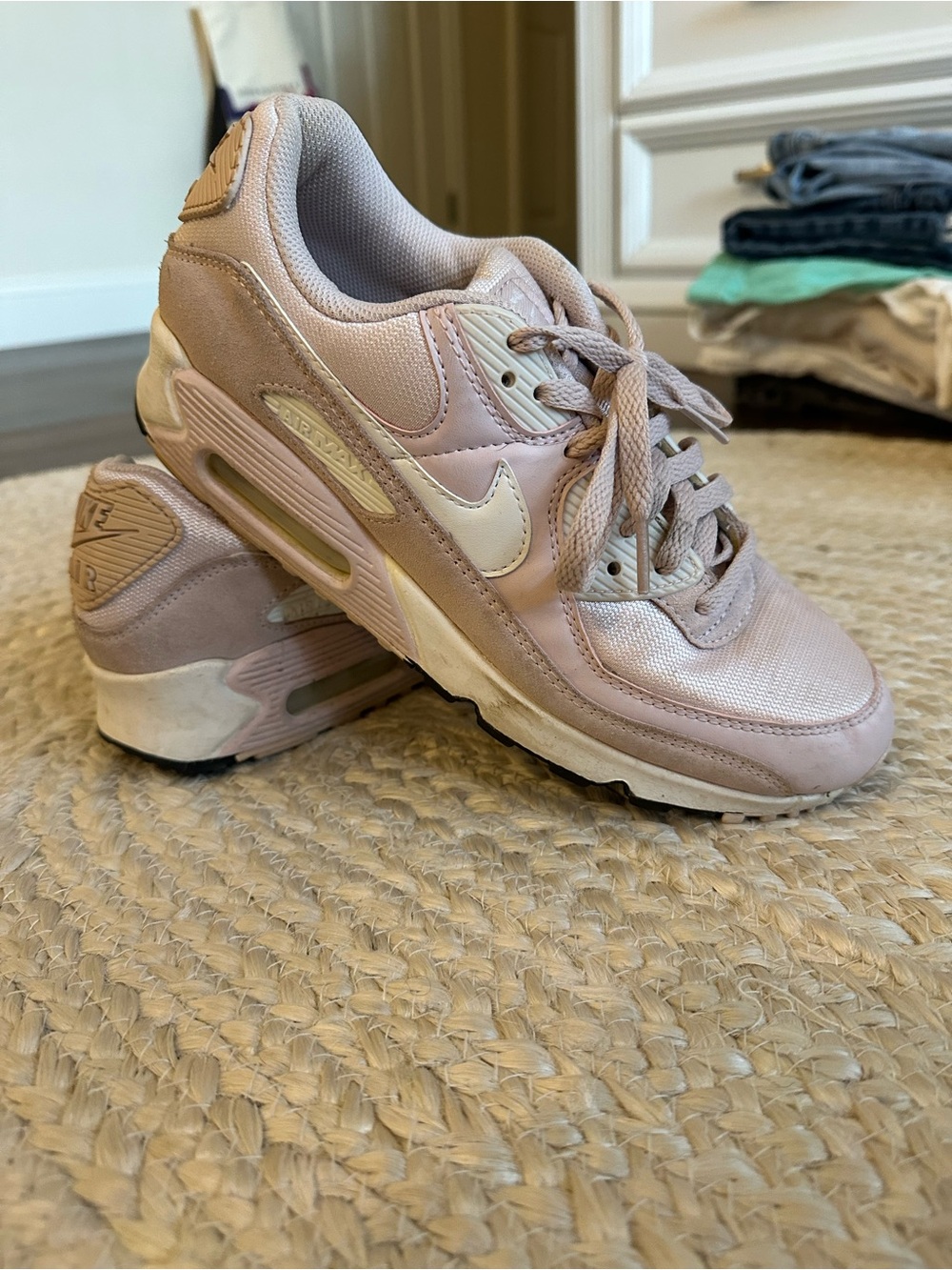 Nike Women's Blush Pink Air Max Sneakers with Cream Swoosh